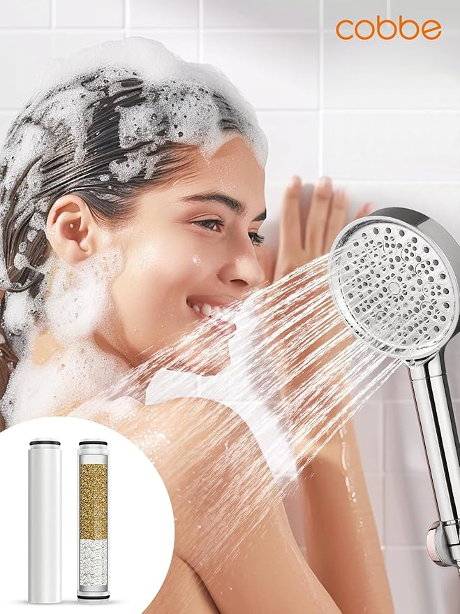 Cobbe 1 Pack Replacement Filters for Handheld Shower Head - UPGRADE FILTERING DURATION - Remove Chlorine - Reduces Dry Itchy Skin