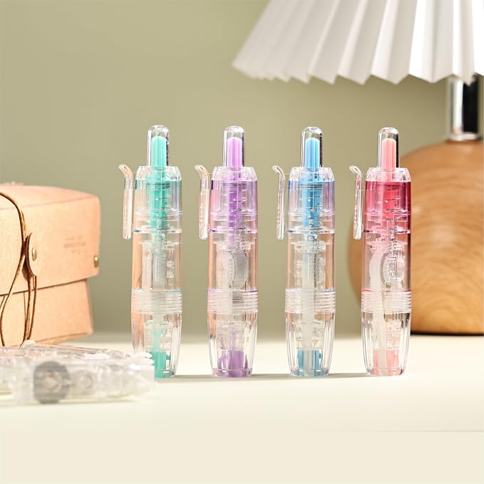 Refillable Correction Tape, 157 ft Total – 2 Pre-Filled Dispensers + 6 Snap-In Refills, School & Office Supplies, Purple+Green