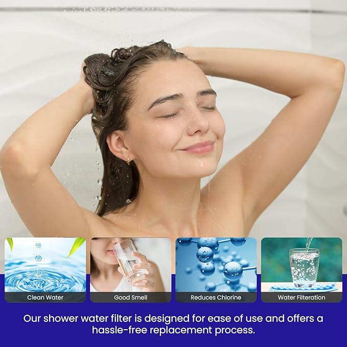 Crystal Quest Shower Filter Replacement Cartridge - Removes Chlorine and Contaminants for Cleaner Water - Durable Eco-Friendly BPA-Free Design - Built in the USA - Fits Crystal Quest Shower Filters