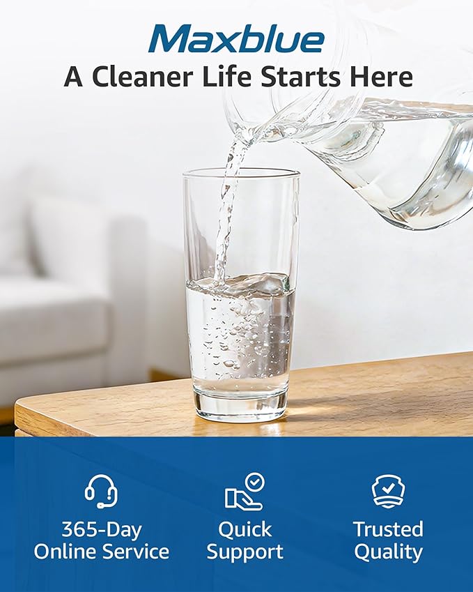 Maxblue Replacement for GE® RPWFE®, RPWF (with CHIP) Refrigerator Water Filter, Compatible with WSG-4, WF277, GFE28GMKES, PFE28KBLTS, GFD28GSLSS, PWE23KSKSS, GYE22HMKES, DFE28JSKSS, 4 Filters