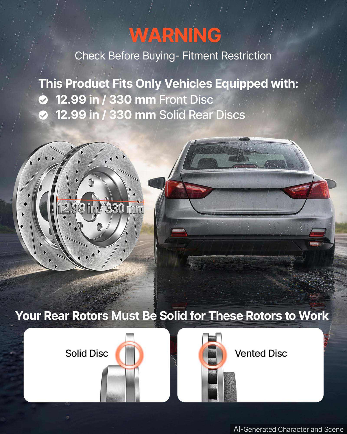 Front & Rear Brake Kit Ceramic Brake Pads and Drilled Slotted Rotors, Compatible with 2011-2020 Dodge Durango 3.6L, 2011-2014 Jeep Grand Cherokee 3.6L 5.7L, 2015-2020 Jeep Grand Cherokee 3.6L