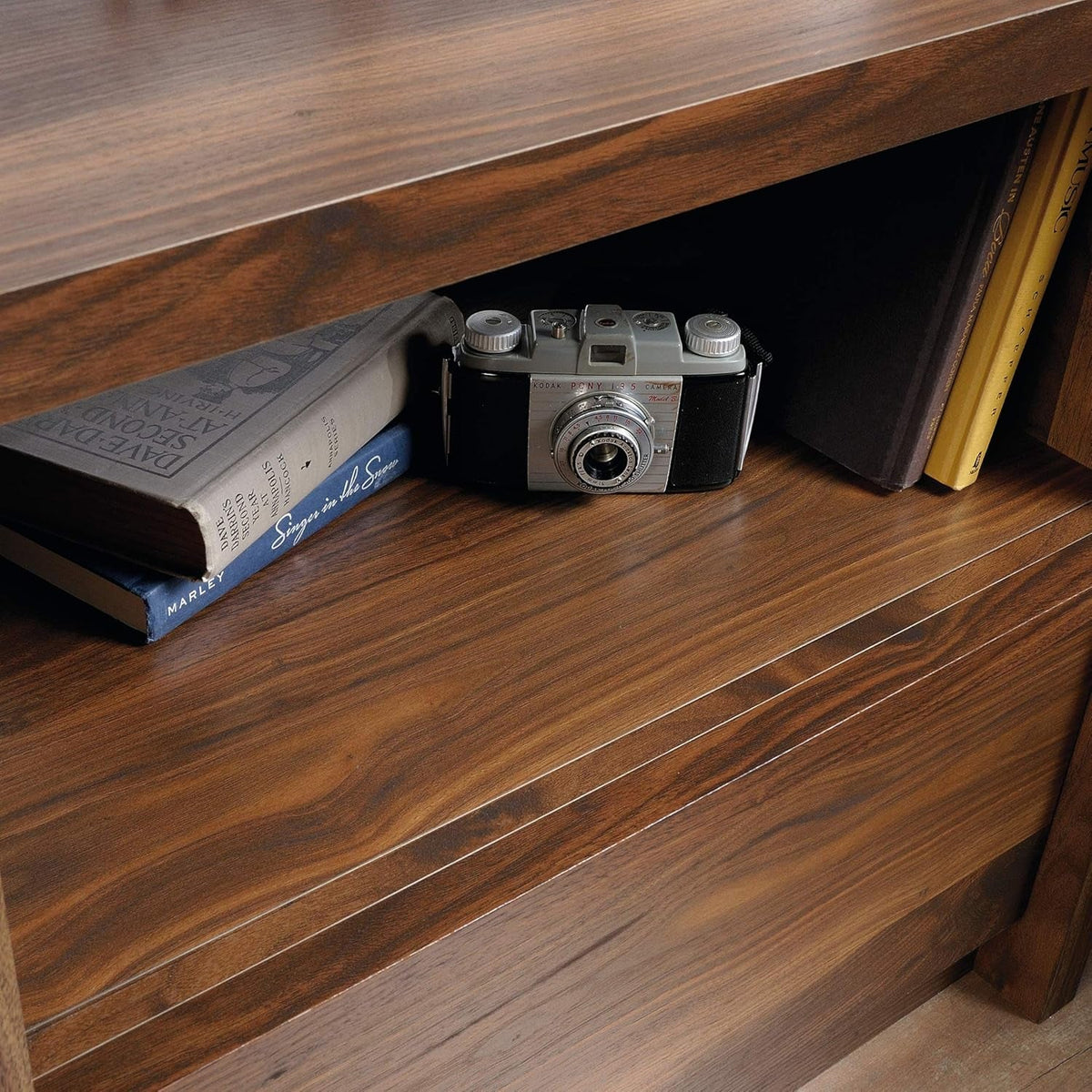 Harvey Park Night Stand with Easy Gliding Drawer, Walnut Bedside Table - Grand Walnut Finish