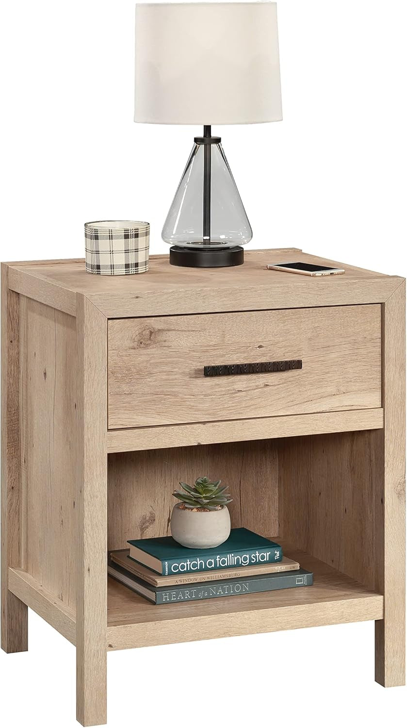 Pacific View Bedroom Night Stand, Spacious Storage, 1 Drawer Nightstand, Prime Oak Finish