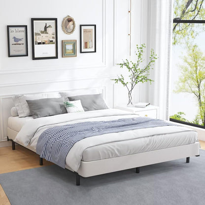 5 Inch Heavy Duty Metal Box Spring Mattress Foundation 3000Lbs Max Weight Capacity/Non-Slip/No Noise/Easy Assembly/Easy Clean Cover,King