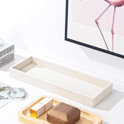 2Pcs Desk Drawer Storage Tray, Nightstand Organizer, Jewelry Display for Necklace, Bracelet, Ring, Earring, Grid Table Organizer Holder for Sunglass, Phone, Watch, Perfume (1 Grid)/Beige
