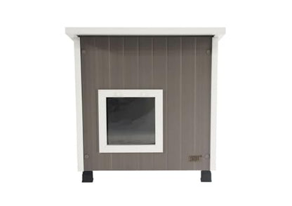 Outdoor Cat House X-Large Weather Resistant, Raised Floor, Dual Vinyl Flaps, 30% Bigger, 28" W x 20" H