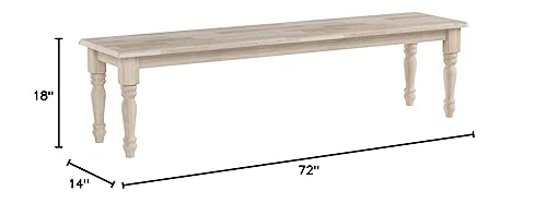 International Concepts BE-72S Shaker Style Bench, Unfinished