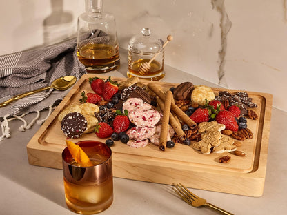 Made in USA, Large Thick Maple Wood Cutting Board for Kitchen with Juice Groove, Sorting Compartment, Charcuterie Wooden Board 17X13X1.5 in (Gift Box Included)