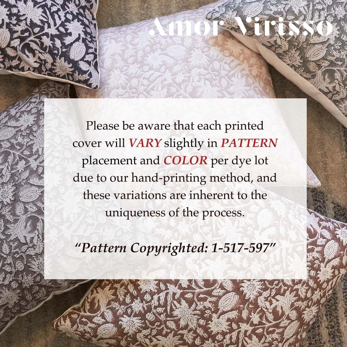 Throw Pillow Covers 20X20 Floral Pillow Covers Block Print Farmhouse Neutral Pillow Covers Decorative Accent Throw Pillows for Couch Bed Living Room Sofa Pillows 1PC, Brown