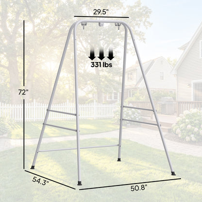Hammock Chair Stand  Indoor and Outdoor Use with Anti-Slip Foot Pads, 2 Carabiners, White