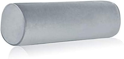 Tinbolunce Memory Foam Roll Pillow for Knee/Leg/Neck - Full Moon Bolster/Round Cylinder Pillow for Sleeping on Side or Back - Removable Cooling Cover Length 18" x 6" Diameter (Gray)
