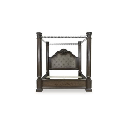 Signature Design by Ashley Maylee Queen Canopy Bed Frame, Dark Brown