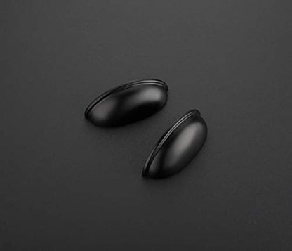 Matte Black Drawer Pulls Cabinet Cup Pulls 3 Inch 10 Pack | Kitchen Hardware, Cup Pull Shape, Cabinet Handles, Drawer Handles, Smooth Drawer Grip,For Dressers, Cupboards