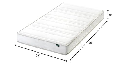 Zinus 8 Inch Twin Foam and Spring Hybrid Mattress, Medium Feel