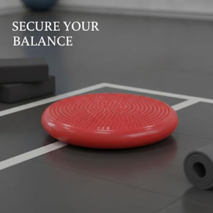 13 x 13 Inch Textured PVC Balance Cushion Stability Trainer for Active Seating and Floor Exercises