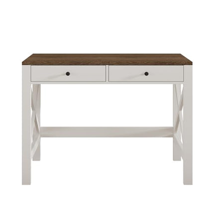 40 Inches Farmhouse Computer Desk with 2 Drawers