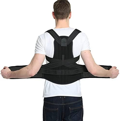 S-5XL Posture Corrector for Men and Women,Full Back Support Brace,Adjustable Breathable Posture Support(Black Small)