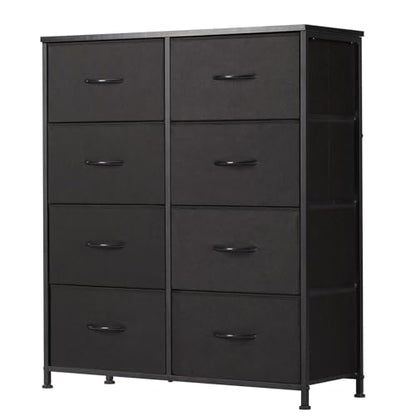 8 Drawer Black Dresser for Bedroom Tall, Organizer Storage