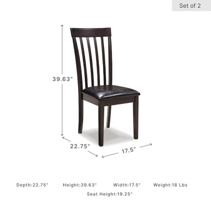 Signature Design by Ashley Hammis Rake Back Dining Room Chair, Set of 2, Dark Brown