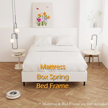 9 Inch Box Spring for Queen Bed, Heavy Duty Metal Box Spring Bed Base with Fabric Cover, Mattress Foundation, Easy Assembly, Noise Free, Black
