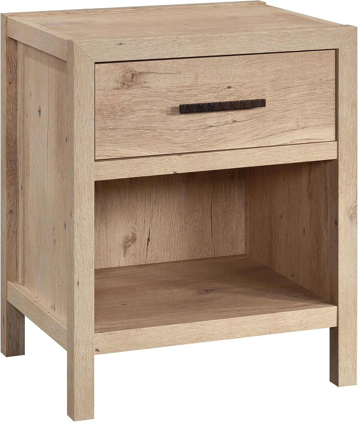 Pacific View Bedroom Night Stand, Spacious Storage, 1 Drawer Nightstand, Prime Oak Finish