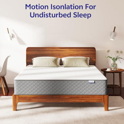 Full Mattress,10 Inch Full Size Medium Firm Hybrid Mattress in a Box, 7-Zone Memory Foam & Pocket Spring Mattress for Pressure Relief and Full Body Support