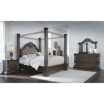Signature Design by Ashley Maylee Queen Canopy Bed Frame, Dark Brown