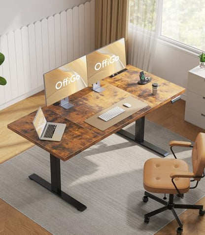 71" Executive Electric Standing Desk Height Adjustable, Rustic Brown