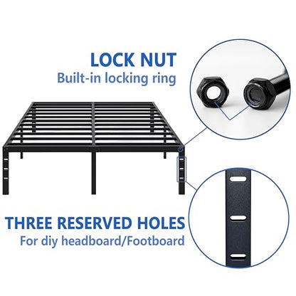 Metal Bed Frame,King Size Bed Frame with Storage Space,18 Inch