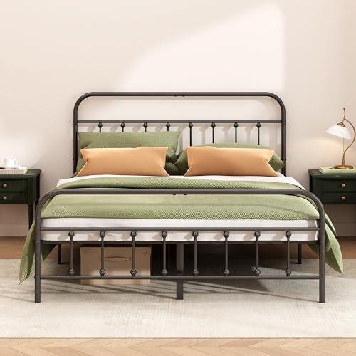 Kujielan Metal Bed Frame Full Size,Easy to Assemble,Black