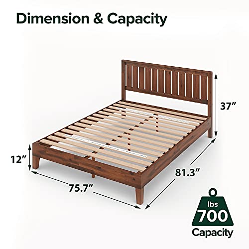 Zinus Vivek Deluxe Wood Platform Bed Frame with Headboard, King