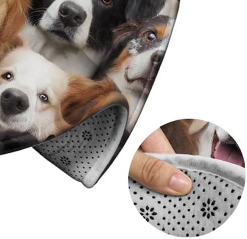 Soft Round Yoga Carpet, Office Chair Decor Round Mat for Carpet and Hardwood Floors Cute Dogs Puppy Retriever