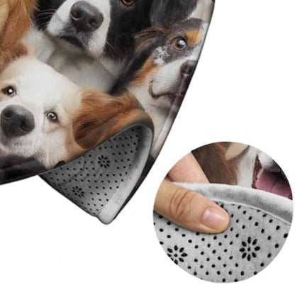 Soft Round Yoga Carpet, Office Chair Decor Round Mat for Carpet and Hardwood Floors Cute Dogs Puppy Retriever
