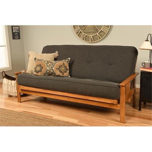 Cotton/Foam Full-Size Futon 7" Mattress w/Charcoal Cover-Frame Not Included