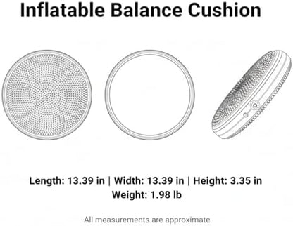 Inflatable Balance Disc Cushion, 13.4 Inch PVC Wobble Seat for Stability Training, Core Exercise & Office Chair Support, Portable Fitness Pad (Pink, Gray, Purple, Blue)