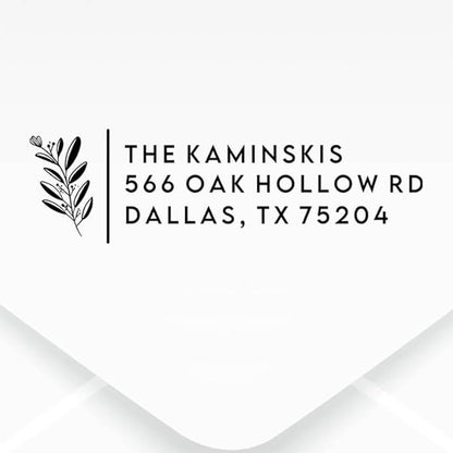 Custom Floral Address Stamp | Choose from 12 Designs | Multiple Ink Color Options | Envelope Return Address Stamp for Couple or Family (Design 2, Large)