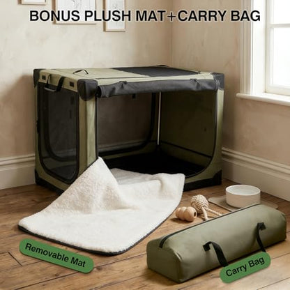 30" Soft Collapsible Travel Dog Crate for Medium Dogs,Green