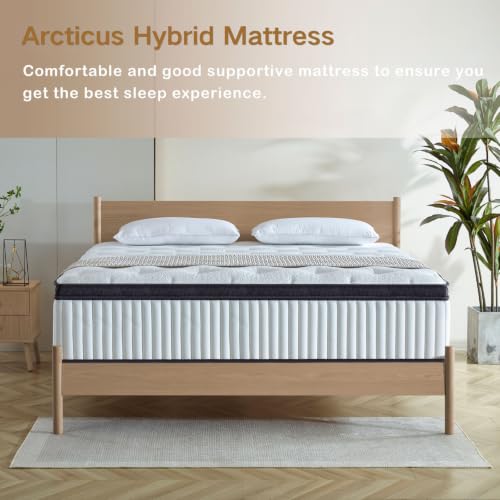 King Size Mattress, 12 Inch Hybrid Mattress in a Box with Memory Foam and Individually Pocketed Spring, Motion Isolation, Pressure Relief, Medium Firmness, CertiPUR-US Certified