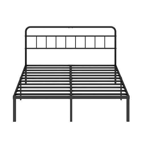 Full Bed Frame with Classin Headboard, Black
