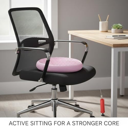 13-Inch Inflatable Balance Disc with Pump, Textured PVC Wobble Cushion for Office Chair Stability, Core Training & Yoga
