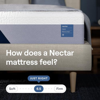Nectar 12” Memory Foam Mattress, King- Medium Firm, 1-Year Trial