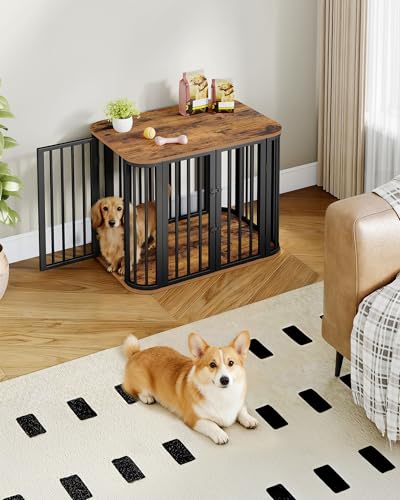 31.5'' M Dog Crate Furniture, Wooden Dog Kennel Indoor Dogs Cage
