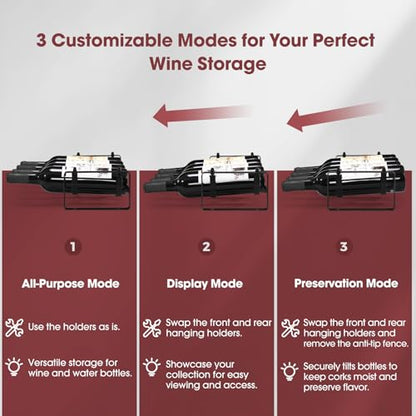 Stackable Countertop Wine Rack, 12 Wine Bottles Holder for Inside Cabinet