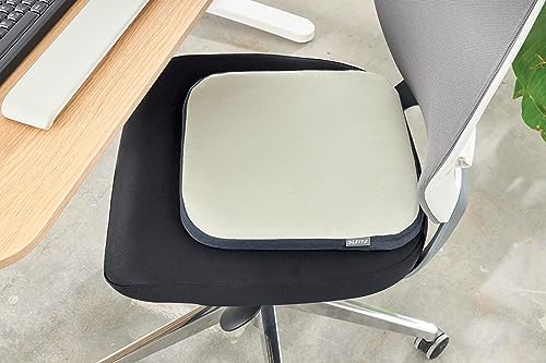 Leitz Ergo Active Wobble Cushion, Ergonomic Seat Cushion, Square Seat Pad for Improved Ergonomics, Seat Cushion for Office Chair with Light Grey Cover, 65400085