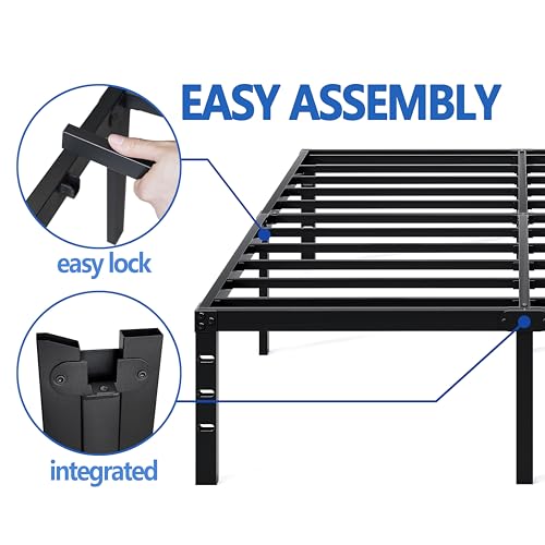 Metal Bed Frame,King Size Bed Frame with Storage Space,18 Inch