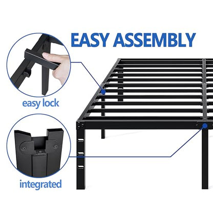 Metal Bed Frame,King Size Bed Frame with Storage Space,18 Inch