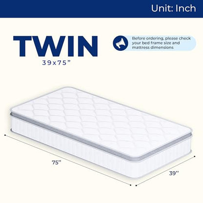 Twin 12 Inch Hybrid Pocket Spring Mattress, Motion Isolation