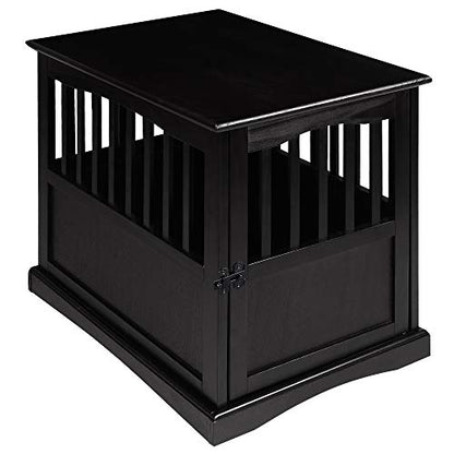 Wooden Pet Crate, End Table, Medium, New Black