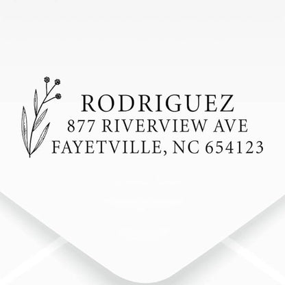 Custom Floral Address Stamp | Choose from 12 Designs | Multiple Ink Color Options | Envelope Return Address Stamp for Couple or Family (Design 11, Large)