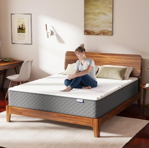Full Mattress,10 Inch Full Size Medium Firm Hybrid Mattress in a Box, 7-Zone Memory Foam & Pocket Spring Mattress for Pressure Relief and Full Body Support